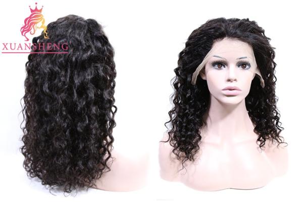 360 Lace Frontal Wig Human Hair , Virgin Indian Hair Italian Curly For Women