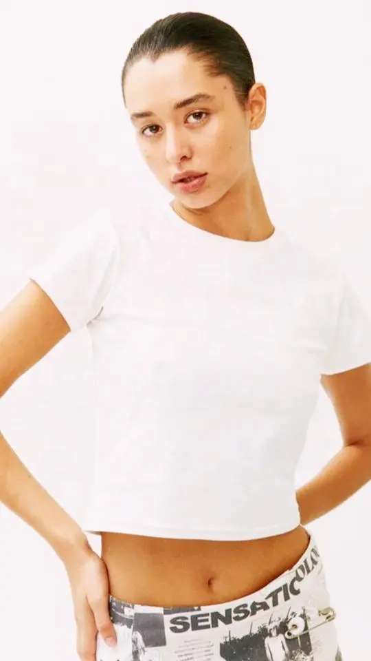 Thin Blank Shirt For Woman Cotton Breathable T-shirt Short Top Crew Neck Knitted Popular