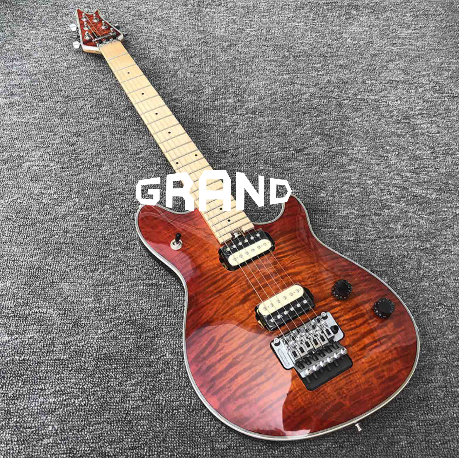 Factory Custom Mahogany Body With Quilted Maple Top Red Paint Floyd Electric Guitar Free shipping