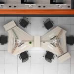 Modern design simple fashion abnormal desk to six-seat office furniture