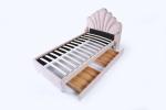 Soft Velvet Fabric Solid Woodday Bed Wooden Queen Size Bed Frame 137*203mm