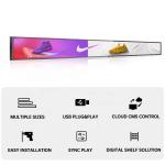 28Inch Android Digital Signage 1920x360 Stretch Bar Ultra Wide Lcd Display
