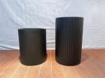Garden Fiberglass Flower Pots Resin Planter In Black White Color