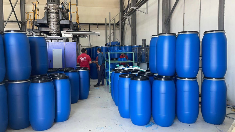 200L Extrusion Blow Molding Machine Double Ring Drums 120mm