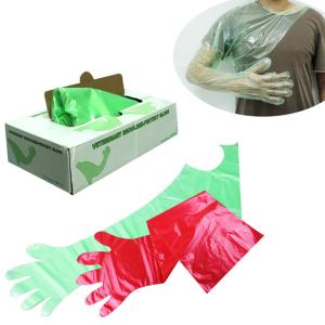 China Disposable PE Long Gloves VET Clinic Long Gloves With And Without Shoulder Veterinary Dressing Gutting Glove factory