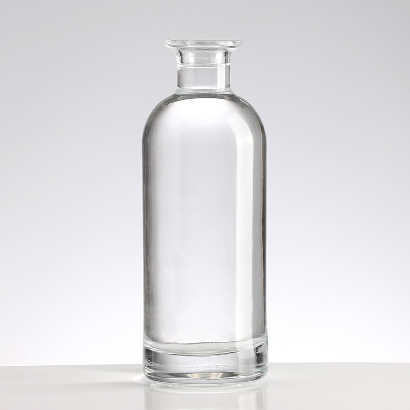 500ml Wine Glass Bottle with Cork Clear Transparent and Acid Etch Surface Handling
