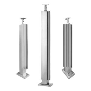 China Hardware Accessory Square Stainless Steel Balustrade Posts Anti Corrosion Balcony Railing Posts Customized Stainless Steel Handrail Posts factory