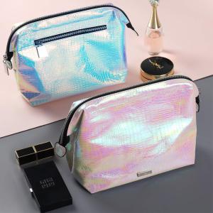 China Multi Purpose Iridescent PU Makeup Bag With Zipper factory