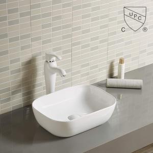 China Solid Counter Top Bathroom Sink White Matt Glaze Color Ensure Smooth Surface factory