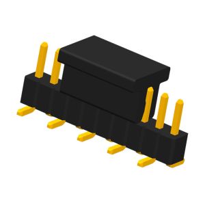 0.75A SMT Pin Header 10P PCB Single Row CAP PA6T Right Angle Connector