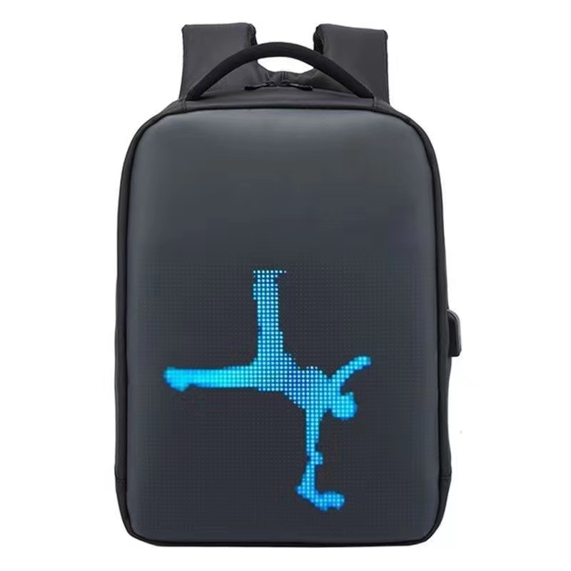China  image video programmable full color led light digital advertising billboard display bag smart led screen backpack bag