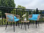 Waterproof Rattan Coffee Table Chair Sets For Garden And Patio Rattan Woven