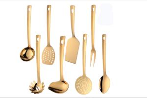 China Gold Kitchen Tool Set Stainless Steel Eco Friendly Rustfree LFGB Approved factory