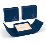 Navy Blue Jewelry Box Magnetic Double Door Luxury Gift Box For Wedding Rings