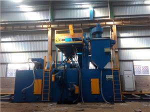 China Horizontal Feed System Industrial Shot Blaster Conveyor Type 550mm Height factory