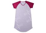 Ladies Cotton Jersey Red/Floral Printed Raglan Sleeve Nightdress Sleepwear
