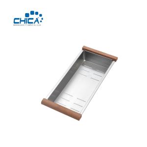 China Stainless Steel Kitchen Sink Rectangle Shape Colander for Stainless Steel House Kitchen Sink Vegetable Basket factory