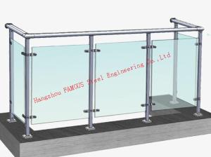 China Spigot Bracket Outdoor Glass Balustrade Toughenend Glass Railing Handrail factory