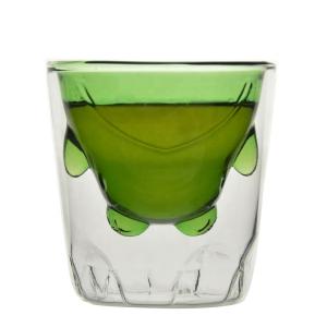 China Green Borosilicate Double Layer Colored Drinking Glasses factory