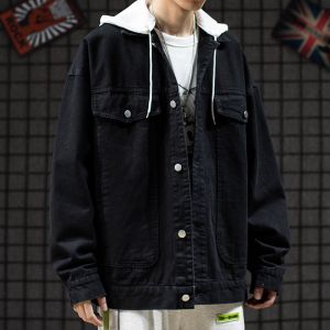 Blue Denim Casual Jeans Men Jackets Long Sleeves 100% Polyester