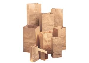 China Flexo Print Brown Kraft Paper Bag Lightweight Portable Supermarket Shopping Use factory