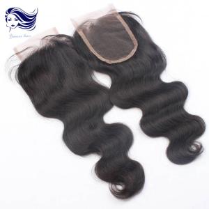 China Natural Body Wave Lace Top Closure 4 X 4 Dark Brown Grade 7A factory