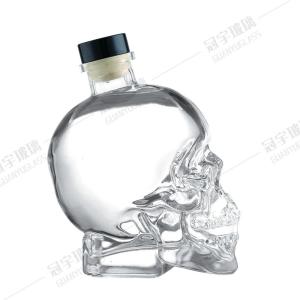 China Sealing Type Cork 400ml/750ml Skull Glass Wine Bottle for Home Decoration factory