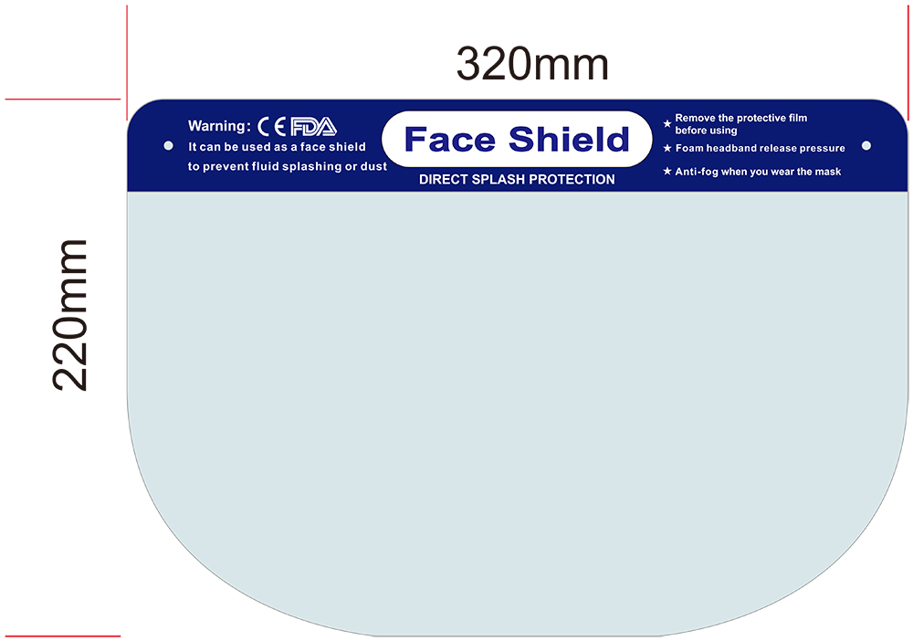CE FDA Approval Clear Plastic Face Shield Environmental Firendly Personal Care