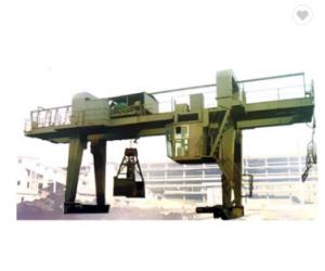 China Cabin Control Double Girder Gantry Crane Rail Traveling Grapple Or Bucket Portal Crane factory