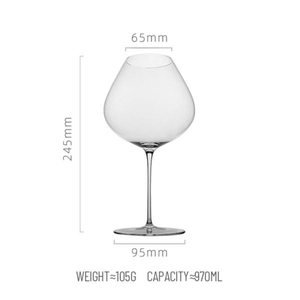 970ml Custom Logo Lead-Free Crystal Clear Bordeaux Wedding Goblets Stylish & Durable Wine Glasses