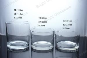 China clear large cylinder glass candle jar in home decoration factory