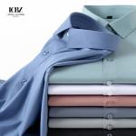 Double Pocket Dark Blue Sublimation Tattersall Korean Short Mermaid Dress Shirt