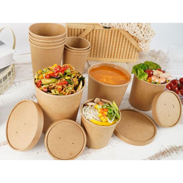 China 26oz 780ml Bamboo Pulp Paper Soup Bowls With Lids factory