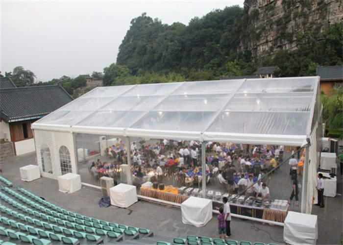 White 15m x 30m Aluminum Frame Tent Transparent PVC Fabric For Commercial Activities