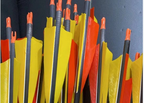China 2/3/4/5" Parabolic And Shield shapeTurkey Feathers Fletched Id .245"(6.2mm) Spine 300/400/500/600/700 Carbon Arrows factory