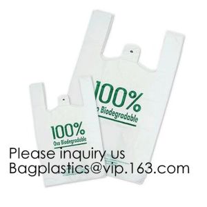 China Wholesale Factory Compostable Biodegradable Plastic T-Shirt Bags,Biodegradable Compostable T Shirt Garbage Bags On Roll factory