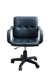 China Black Leather Home Office Computer Chair Mid Back With Nylon Armrest 8.6KG factory
