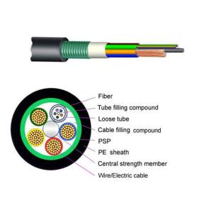 China Composite 12 Core Hybrid Fiber Optic Outdoor Optical Fiber Cable 0.36 DB And Power factory