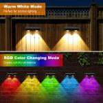 Dual Bulb Solar Wall Light Warm White RGB LED IP65 Outdoor Protection for