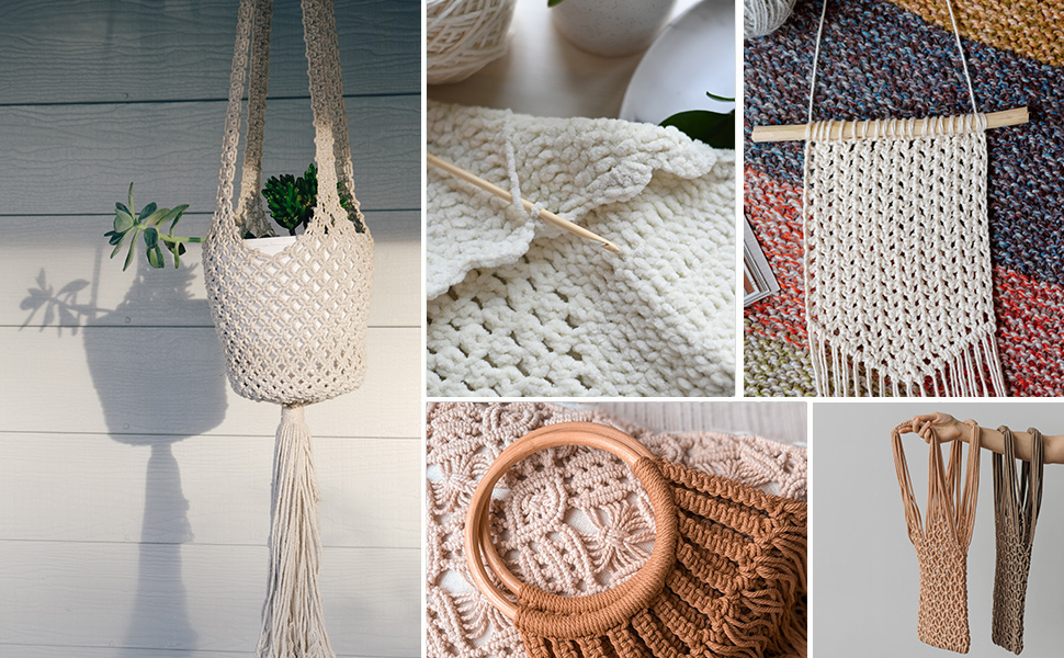 3 Strands Macrame Cord Cotton 5mm Natural Rope Twine for DIY Projects Length 0-10000m