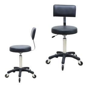 China Black Bar Stool Seat Cushion Diameter 38.5cm Adjustable Gas Rod 200 Stroke PU Chair factory