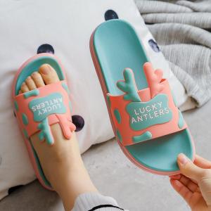 China Summer Cute Animal Elk PVC Bedroom Slipper For Kids factory