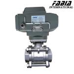 Sand Blasting Electric High Pressure Ball Valve Three Piece Stainless Steel Ball