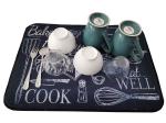 Printing Black Microfiber Dish Drying Mat Super Absorbent Pad