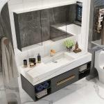 Sintered Stone Countertop Mirrored Bathroom Vanity Wood Bathroom Cabinet SGS
