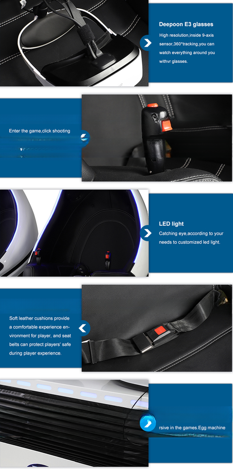 Direct selling high-quality virtual reality simulation amusement equipment 2 seats 9d 360 vr cinema sports egg chair