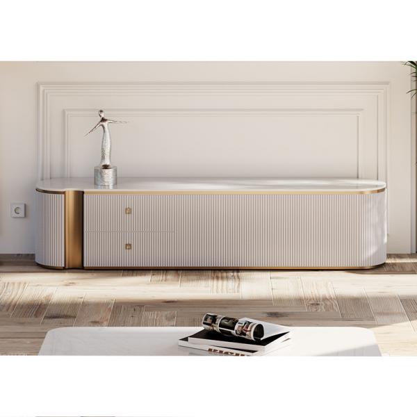 Simple Design Living Room White Wood TV Stand Home Furniture Storage Modern