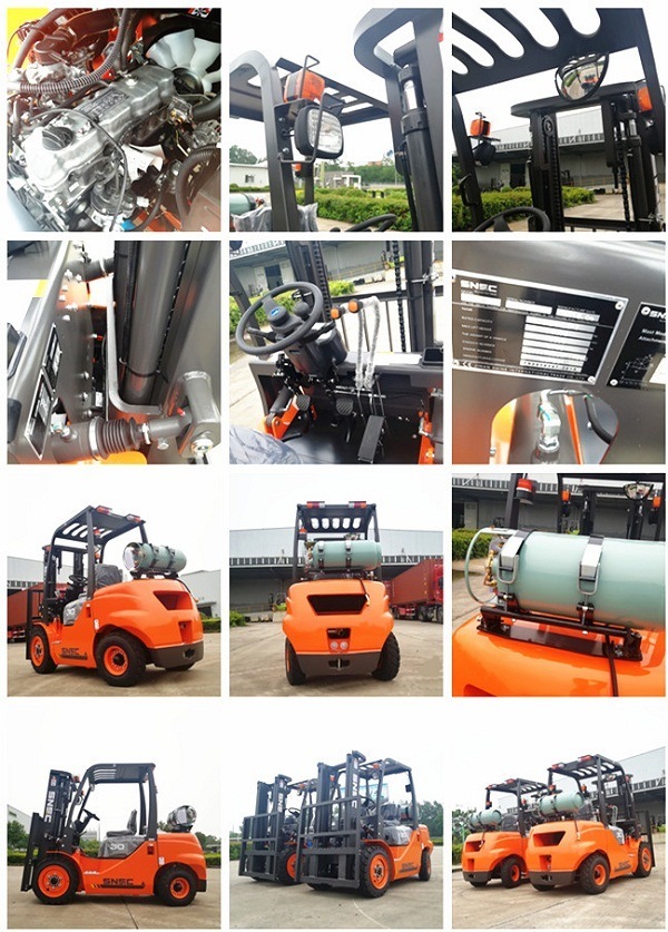 Forklift Gasolina 3 Ton with Paper Roll Clamp
