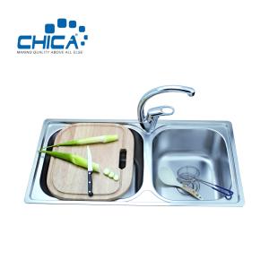 China Double Bowl Kitchen Sink SUS304 Stainless Steel Kitchen Sink Press Kitchen Sink For RV factory