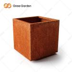 Solid Wood Composite Timber Metal Stand Flower Pot Holder Corten Steel Planter